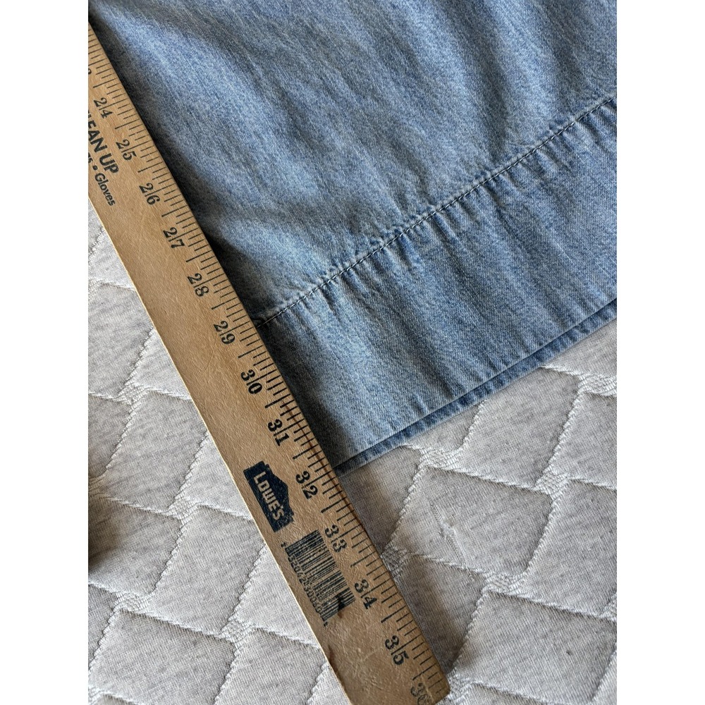 We The Free Jeans Womens Large Blue Light Wash Wide Leg Breezy Denim Pull On - Picture 9 of 12